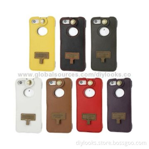 Snap Button Leather Case with Call Display ID Lanyards for iPhone 5New
